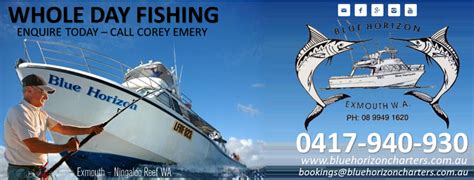 fishing charter exmouth|blue horizon fishing charters.